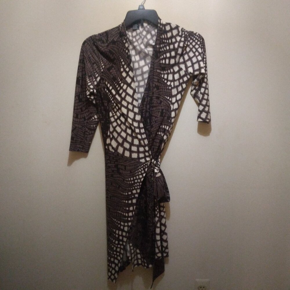 Etcetera geometric pattern wrap dress size 6